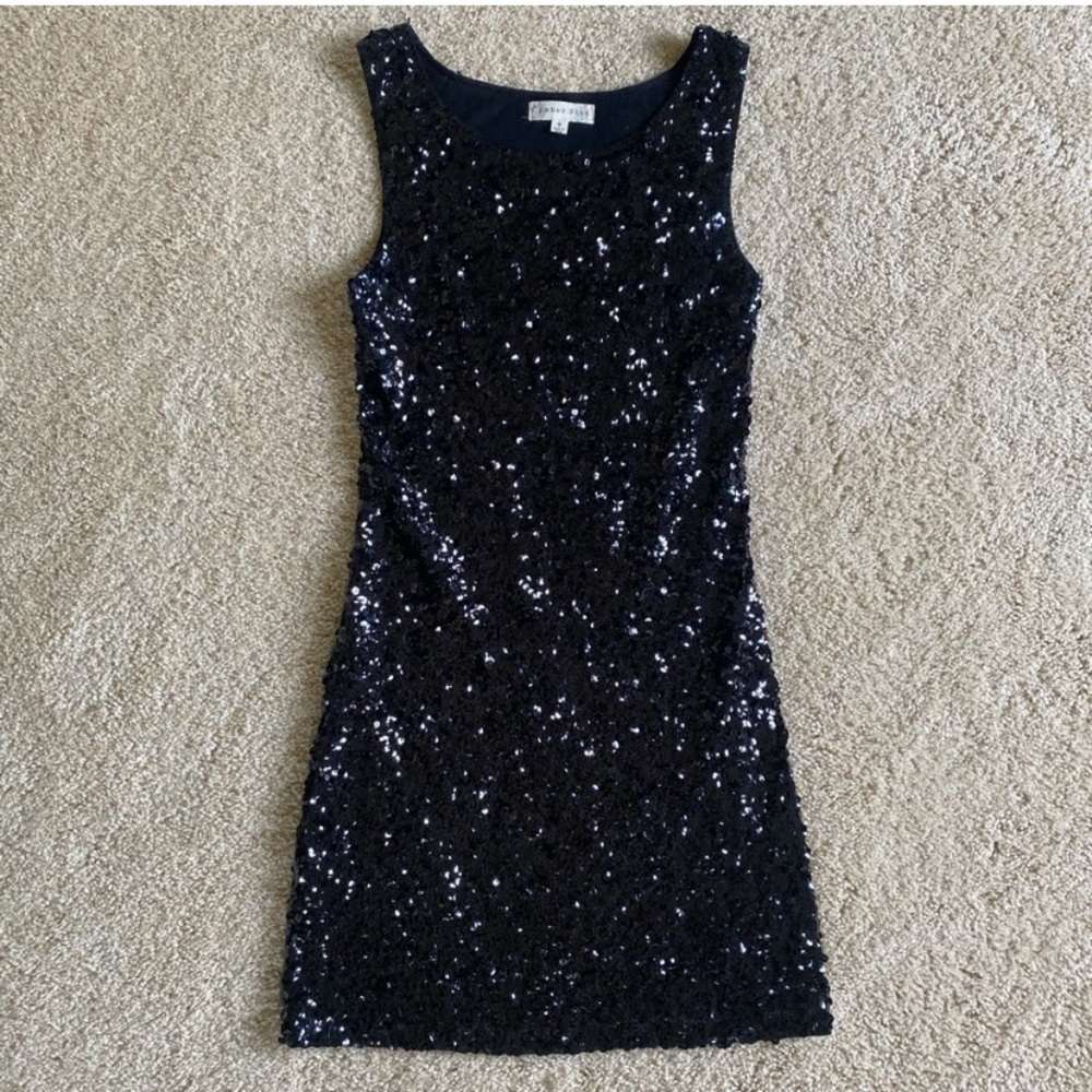 Amber Blue Black Sequin Dress